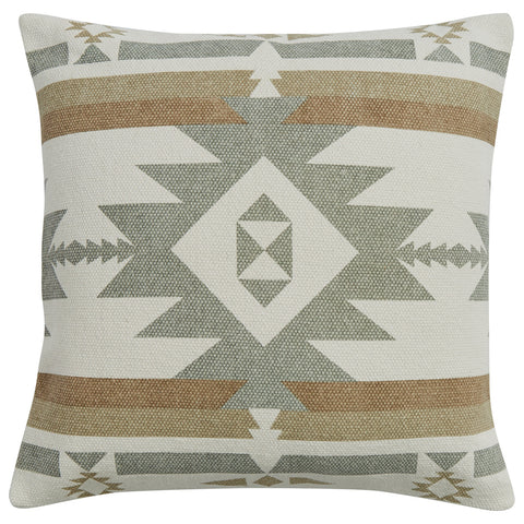 NEUTRAL AZTEC PRINTED 20" PILLOW - FEATHER DOWN INSERT
