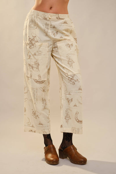 36942P - Western Motif Wide Leg Pants