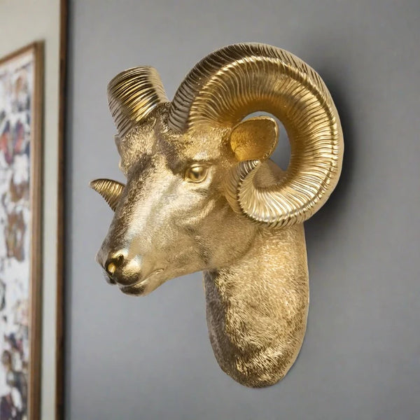 Faux Ram Head Wall Mount