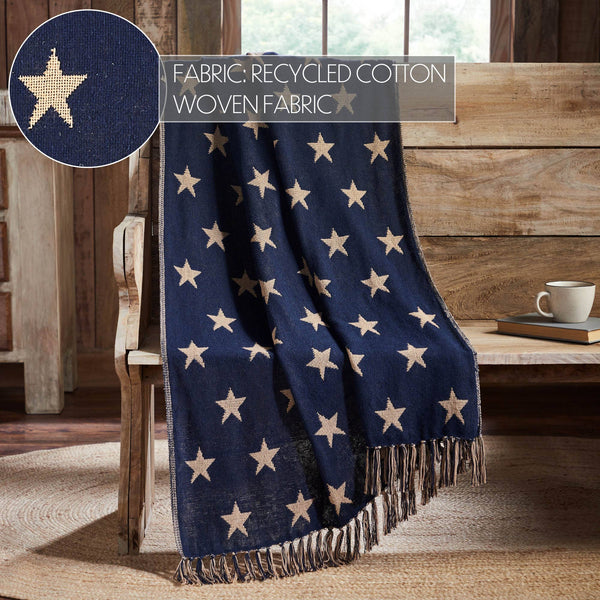 Patriotic Star Woven Throw Blanket 50x60 Americana