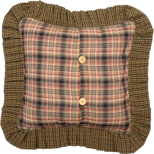 Tea Cabin Patchwork Log Cabin Ruffle Throw Pillow 16x16