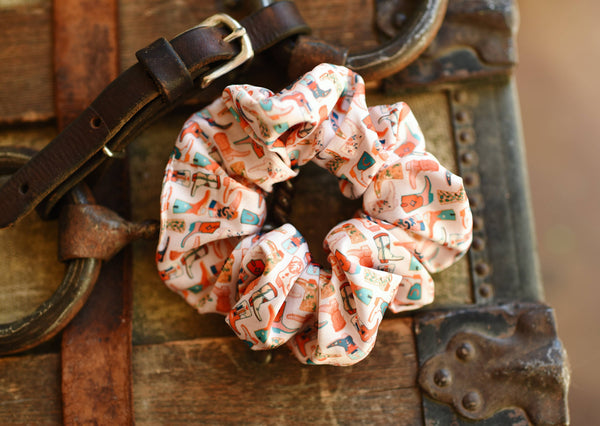 Cowboy Boots Scrunchie Cowgirl Hair Accessory