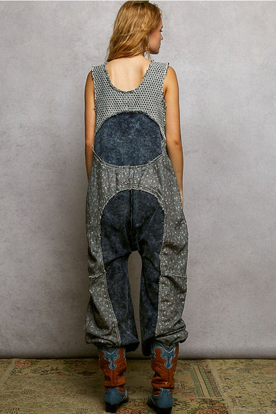 POL Clothing Big Pocket French Terry Jogger Overalls