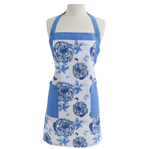 FLORALS AND FLITTERS APRON - BLUE