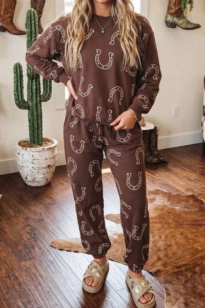 LDC Western Long Sleeve Silhouette Two Piece Pants Set