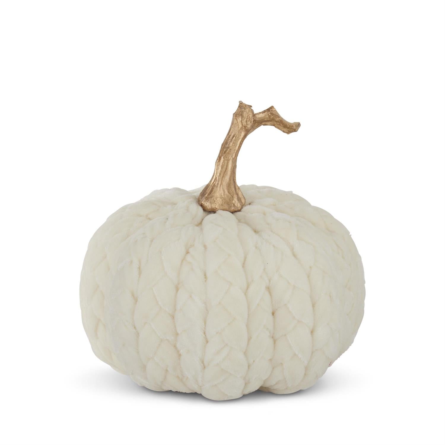 8 Inch White Braided Pumpkin