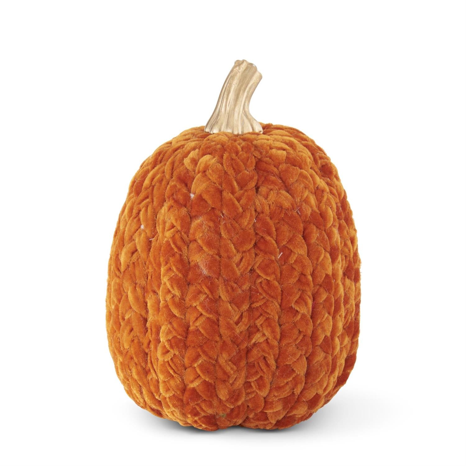 9.75 Inch Rust Orange Braided Pumpkin