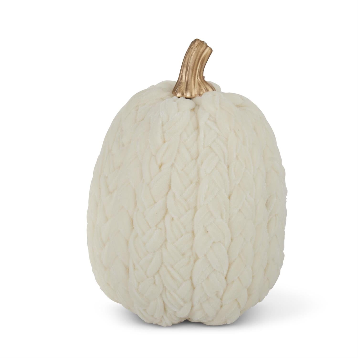 9.75 Inch White Braided Pumpkin
