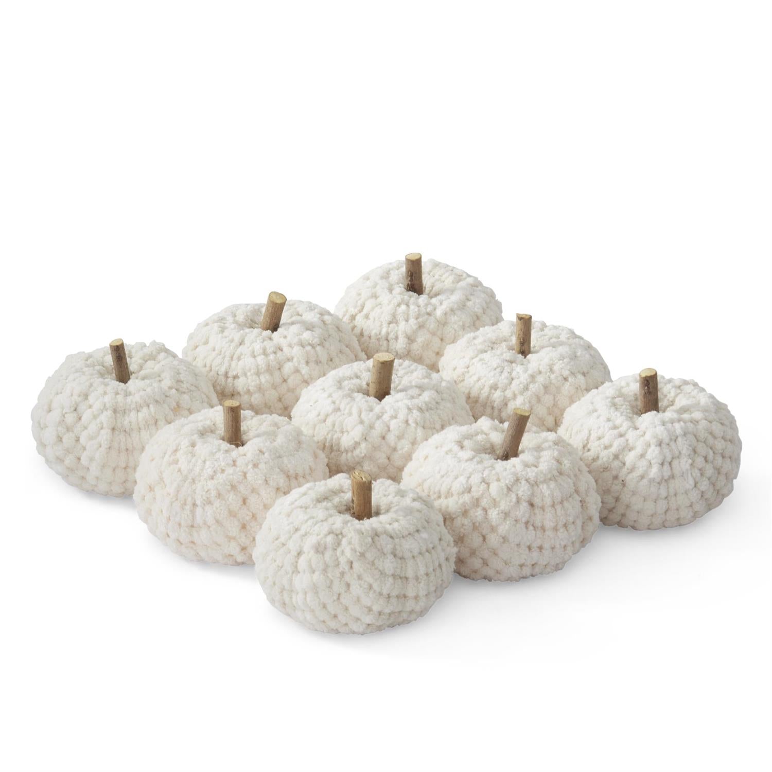 2.5 Inch Cream Velvet Knit Filler Pumpkins