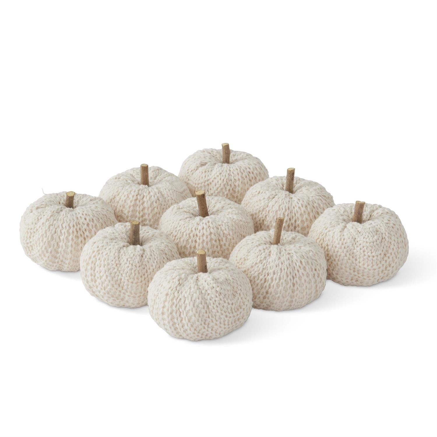 2.5 Inch Cream Cotton Knit Filler Pumpkins