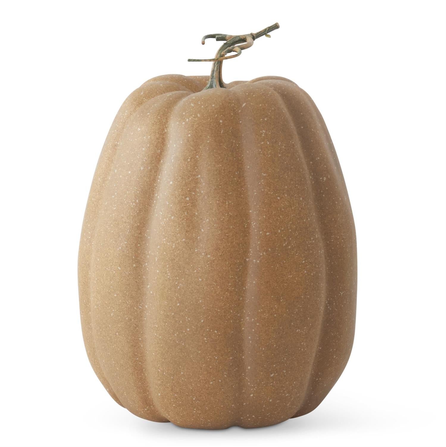 14.25 Inch Brown & Cream Speckled Pumpkin