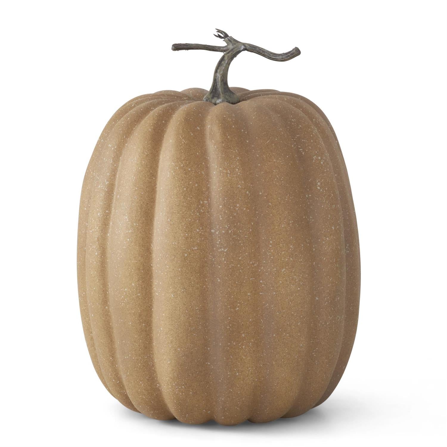 19 Inch Brown & Cream Speckled Pumpkin