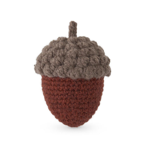 4.25 Inch Handcrafted Rust & Tan Knit Acorn