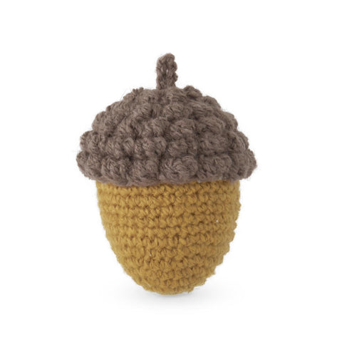 4.25 Inch Handcrafted Mustard & Tan Knit Acorn