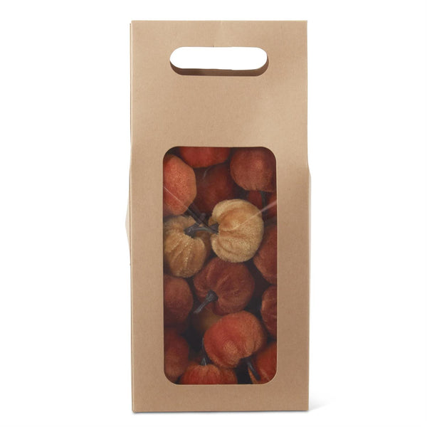 11 Inch Craft Bag of Mini Brown Orange & Yellow Pumpkins (24pc)