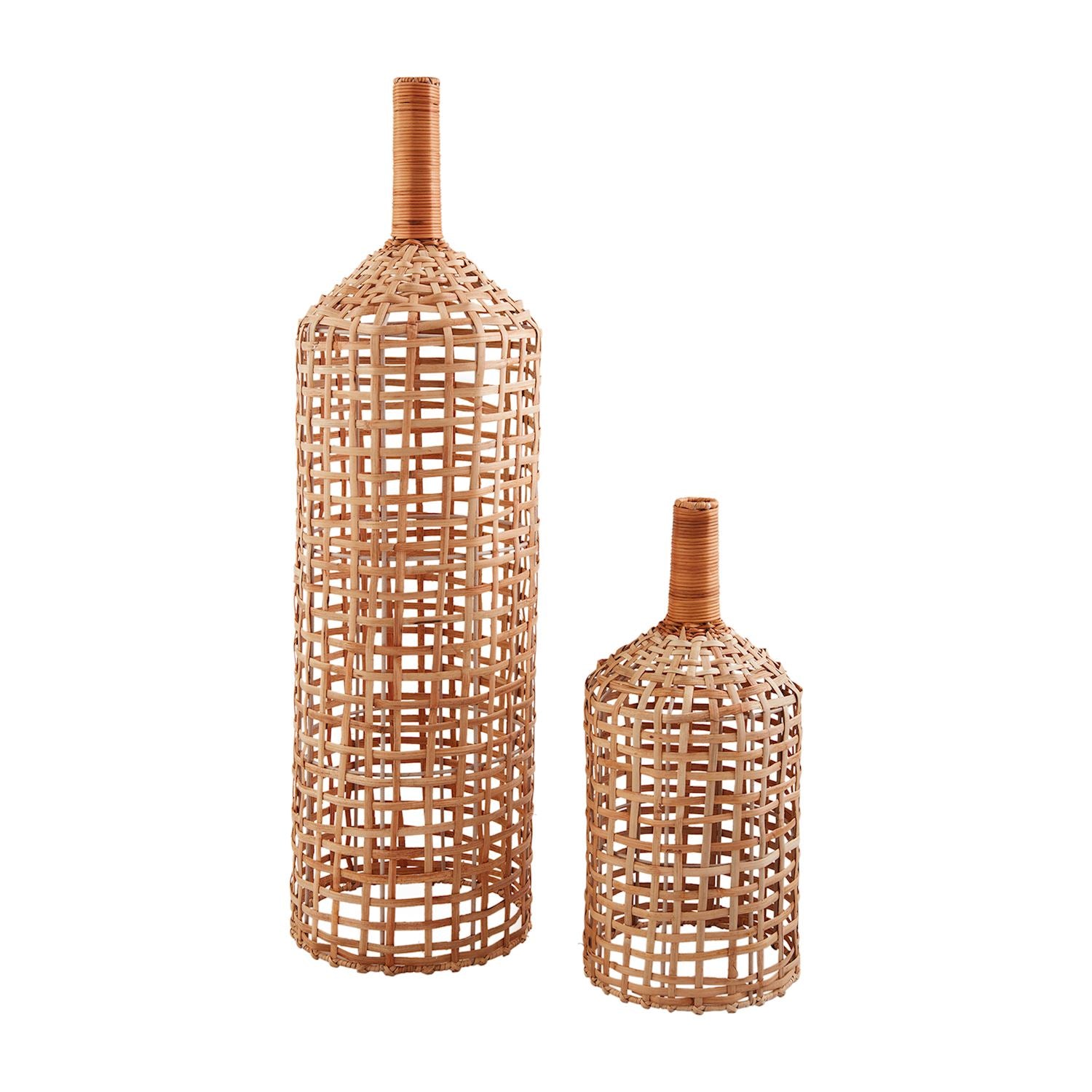 FLARED RESIN BASKET WEAVE VASE