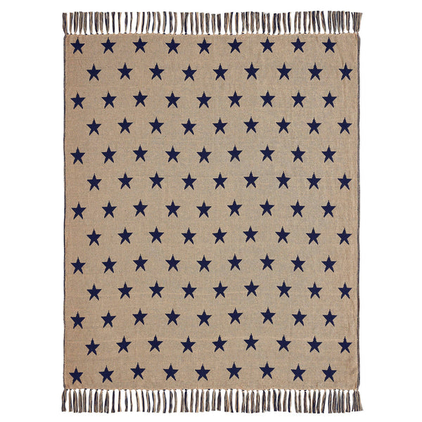 Patriotic Star Woven Throw Blanket 50x60 Americana