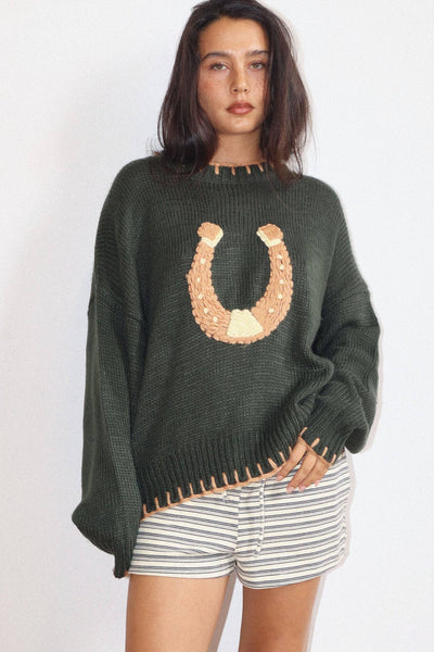 Horseshoe Stitch Oversized Sweater