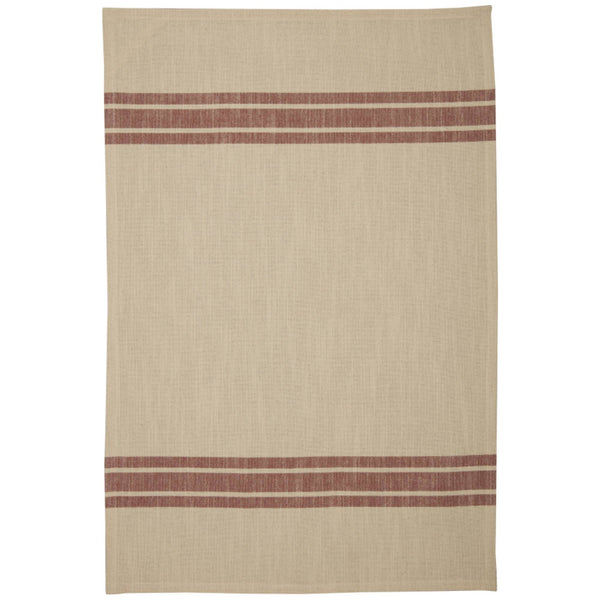 Market Place Red Grain Sack Stripe Tea Towel 28Lx19W