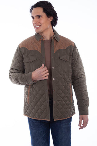 Scully Men's Quilted Jacket in Olive