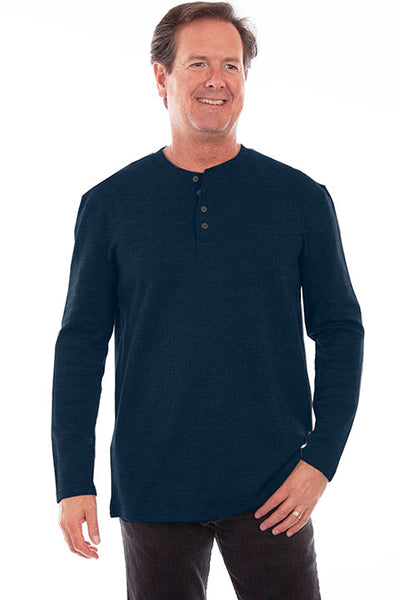Scully Men's Heather Rib Henley Thermal in Three Colors