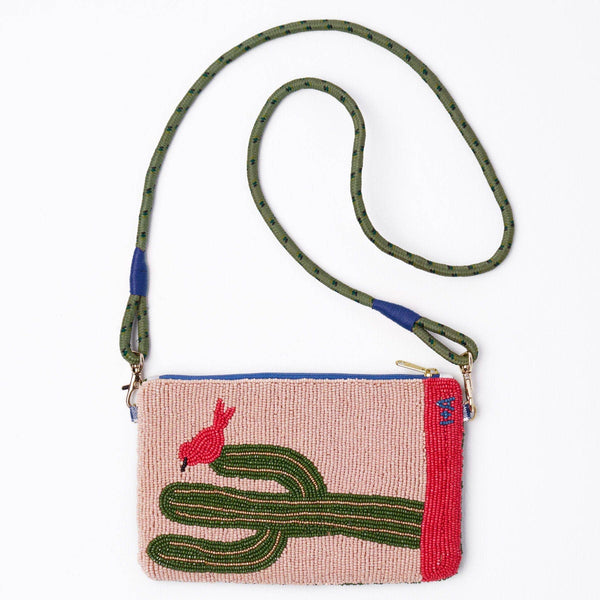 Leila Red Boots Seed Bead Clutch With Strap Wholesale
