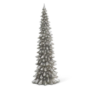 36 INCH ANTIQUED SILVER RESIN PINE TREE ~Pick Up only Item