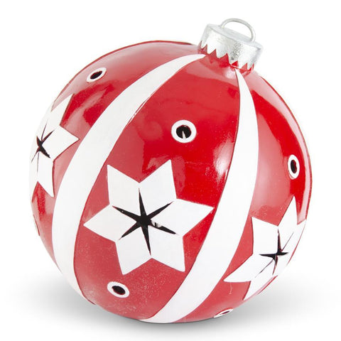 21 INCH RED & WHITE RESIN LED ORNAMENT W/TIMER