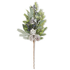 30 INCH MIXED PINE STEM W/PINECONES LAMBS EAR & BLUEBERRIES