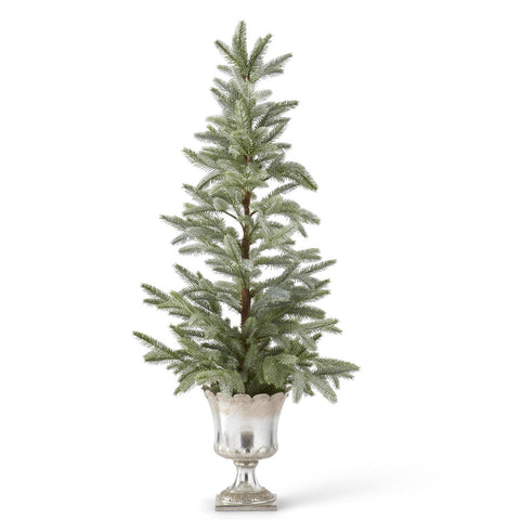 42 INCH GLITTERED PINE IN SILVER URN Pick up only