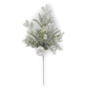 28 Inch Silver Glittered Mixed Pine Eucalyptus