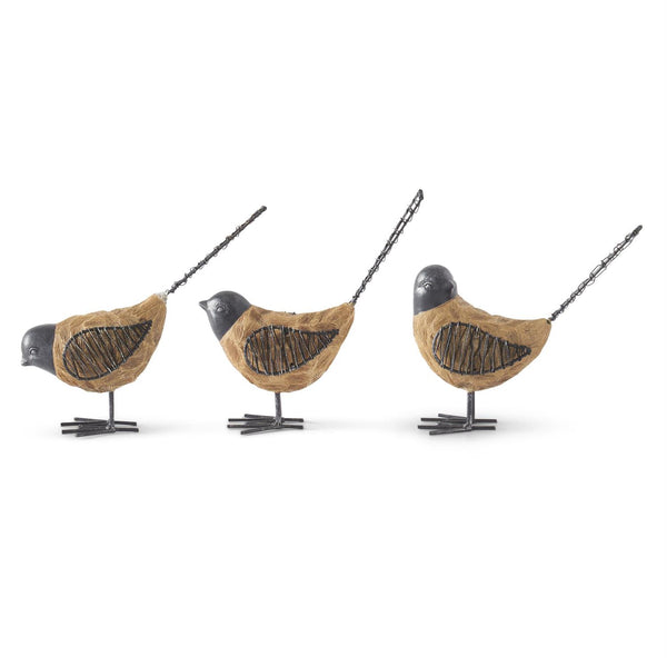 CARVED RESIN WOOD-LOOK BIRDS 3 Style Options