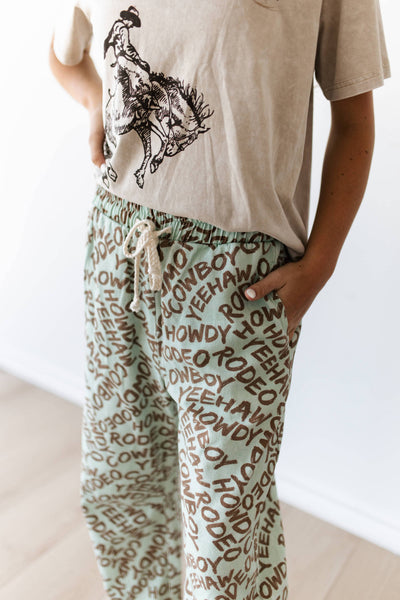 Mint /Brown Howdy Jean