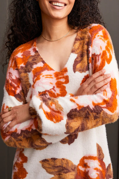 Tribal Two Way Front To Back Sweater-Burnt Orange