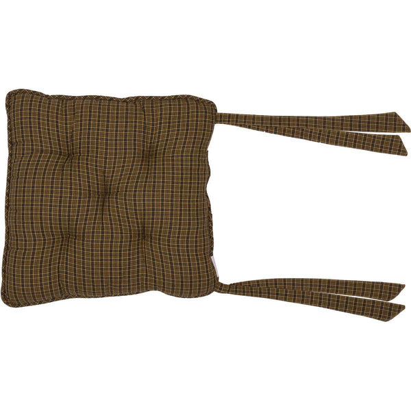 Tea Cabin Patchwork Chair Pad - Green & Red Lodge Plaid