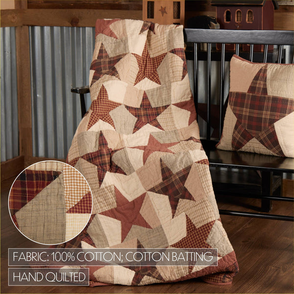 Abilene Star All Cotton Quilted Patchwork Throw Blank 55x70