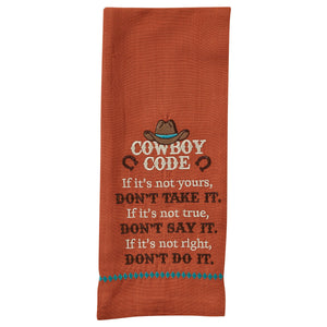 Cowboy Code Dish Towel