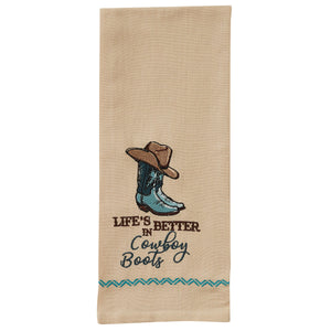 Better in Cowboy Boots Dish towel