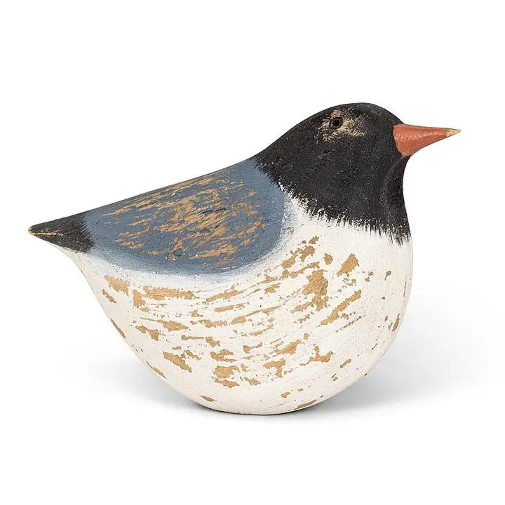 Chunky Sitting Bird-Blue/Black-7"L