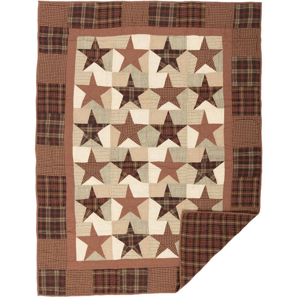 Abilene Star All Cotton Quilted Patchwork Throw Blank 55x70