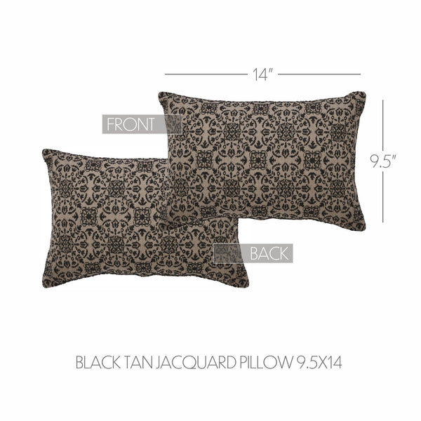 Custom House Black Tan Jacquard Throw Pillow 9.5x14