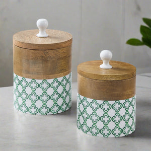 Geo Canisters Set of 2- Green
