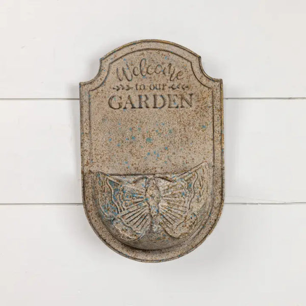 Welcome To Our Garden Butterfly Wall Planter