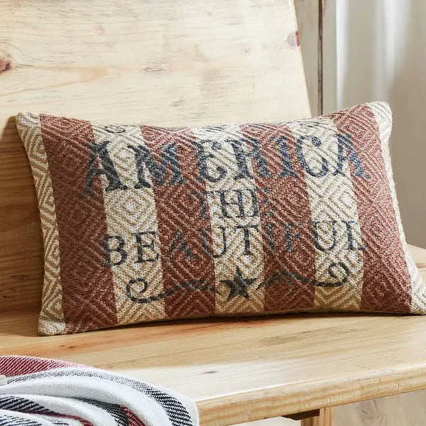 America the Beautiful Pillow 14x22