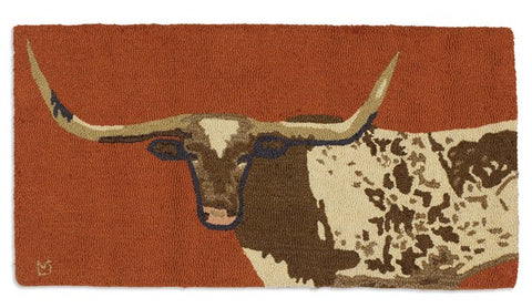 Longhorn Steer - Hooked Wool Rug
