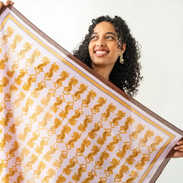 Olivia Square Scarf Tiger Print