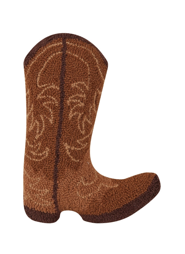 Brown Cowboy Boot Hook Pillow