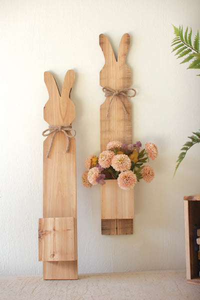 Recycled Pine Rabbit Wall Planter