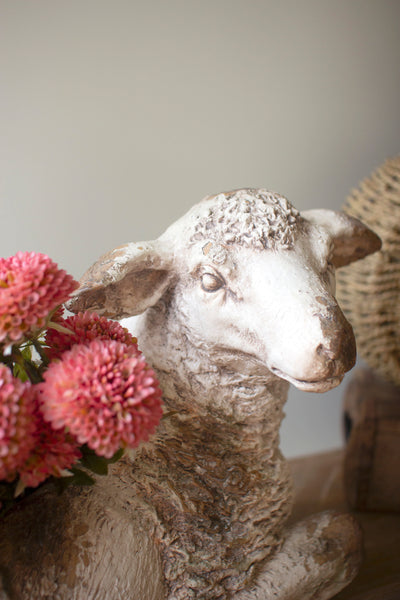 Faux Concrete Sheep Planter