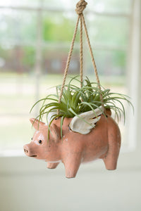 Ceramic Hanging Flying Pig Planter PREORDER